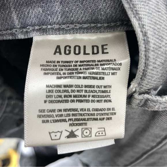 Agolde Nico High Rise Slim Jeans Grey Wash Denim Organic Cotton Ankle Women’s 28 - Picture 6 of 9
